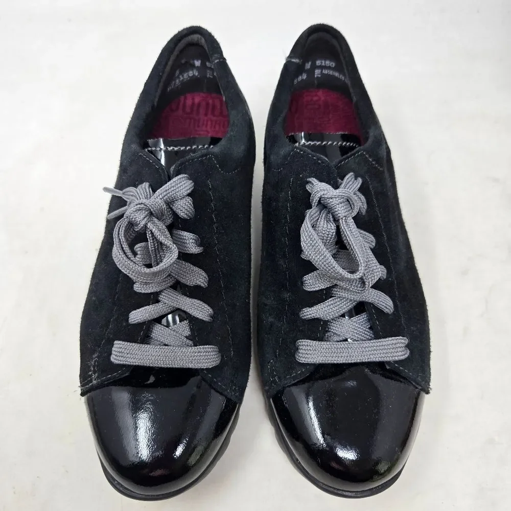 MUNRO Kellee Stylish Black Parent Scale Women's Sneaker‎ Shoes 5W